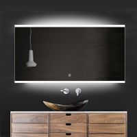 Badkamerspiegel Riga | 120x70 cm | Rechthoekig | Directe LED verlichting | Touch button | Met verwarming