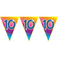 Verjaardag thema 10 jaar geworden - feest vlaggenlijn - 5 meter - Feestartikelen/versiering