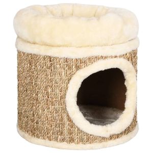 VidaXL Kattenhuis met luxe kussen 33 cm zeegras