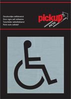 Route Alu Picto 80 x 80 mm Sticker rolstoel - Pickup