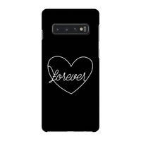Forever heart black: Samsung Galaxy S10 4G Volledig Geprint Hoesje