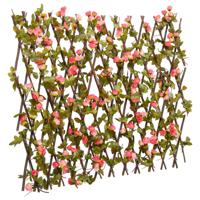 VidaXL Kunstplant klimop op latwerk uittrekbaar 180x60 cm donkerroze VidaXL Kunstplant klimop op latwerk uittrekbaar 180x60 cm donkerroze