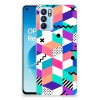 OPPO Reno 6 5G TPU Hoesje Blokken Kleurrijk