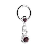 Jeweled Ball Closure Ring met bedel Chirurgisch staal 316L / Belegde messing Piercingringen