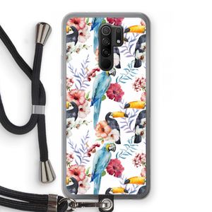 Bloemen tukan: Xiaomi Redmi 9 Transparant Hoesje met koord