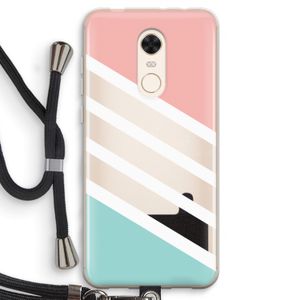 Strepen pastel: Xiaomi Redmi 5 Transparant Hoesje met koord