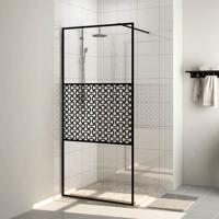Inloopdouchewand 115x195 cm ESG-glas transparant en zwart