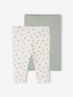 Set van 2 basic babyleggings saliegroen
