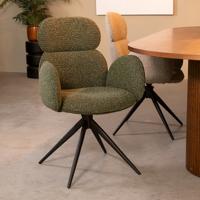 LABEL51 Eetkamerstoel Vidar - Forest - Boucle - Black Frame