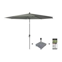 Platinum Riva stokparasol 3 m. rond - Olive met voet en hoes