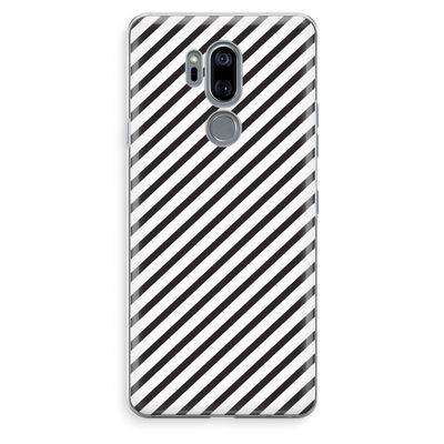 Strepen zwart-wit: LG G7 Thinq Transparant Hoesje