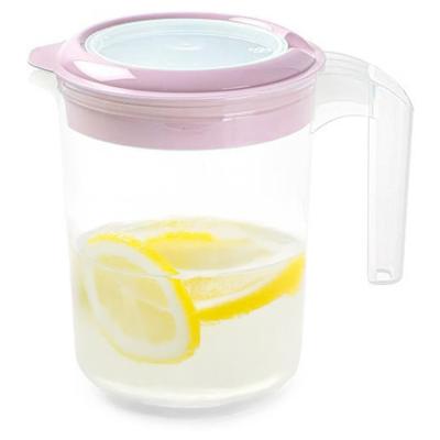 Sapkan / Schenkkan karaf met deksel - 1500 ml - roze - kunststof - met mix en navul dop Sapkan / Schenkkan karaf met deksel - 1500 ml - roze - kunststof - met mix en navul dop