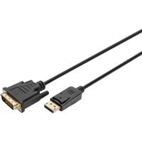 Digitus AK-340306-020-S DisplayPort-kabel DisplayPort / DVI Adapterkabel DisplayPort-stekker, DVI-D 24+1-polige stekker 2 m Zwart