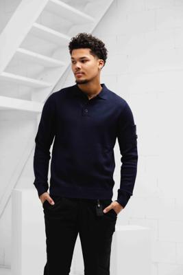 Quotrell Couteux Knitted Button Up Sweater Heren Donkerblauw - Maat XS - Kleur: Donkerblauw | Soccerfanshop