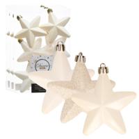 Decoris kersthanger sterren - 36x st - wol wit - 7 cm - kunststof - kerstornamenten