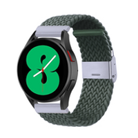 Braided nylon bandje - Donkergroen - Samsung Galaxy Watch 4 - 40mm / 44mm - thumbnail