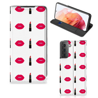 Samsung Galaxy S21 Hoesje met Magneet Lipstick Kiss - thumbnail