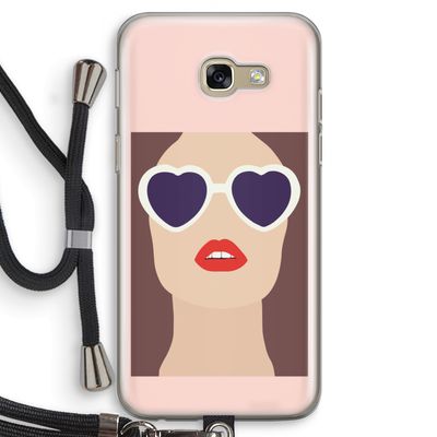 Red lips: Samsung Galaxy A5 (2017) Transparant Hoesje met koord
