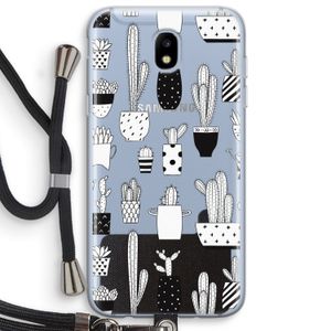 Cactusmotief: Samsung Galaxy J5 (2017) Transparant Hoesje met koord