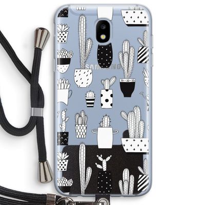 Cactusmotief: Samsung Galaxy J5 (2017) Transparant Hoesje met koord