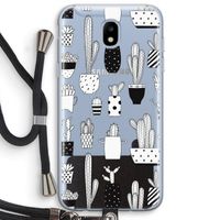 Cactusmotief: Samsung Galaxy J5 (2017) Transparant Hoesje met koord
