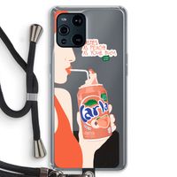 Peach please!: Oppo Find X3 Transparant Hoesje met koord