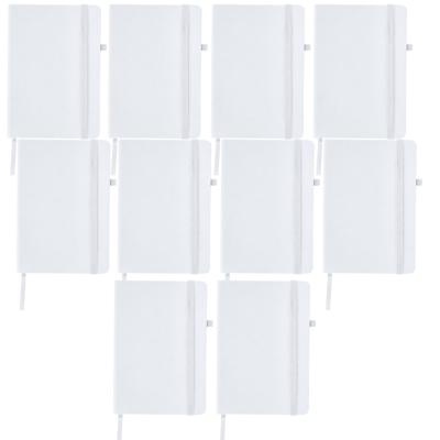 Notitieboekje / opschrijfboekje A5 - 10x - wit - 15 x 21 cm - harde kaft