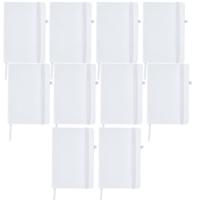 Notitieboekje / opschrijfboekje A5 - 10x - wit - 15 x 21 cm - harde kaft