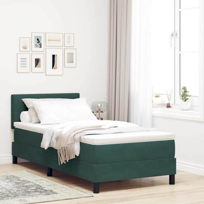 Boxspringbed met Matras met matras Donkergroen 90 x 190 cm Stof