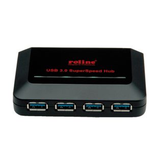 Roline USB-combi-hub 4 poorten Zwart