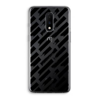 Zwarte vegen: OnePlus 7 Transparant Hoesje