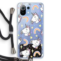 Rainbow Unicorn: Xiaomi Mi 11 Lite Transparant Hoesje met koord