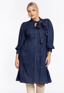 Yoek Jurk met strik DENIM | Blauw | Maat 54/56