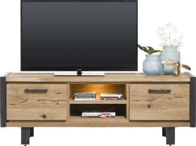 Happy@home Brooklyn lowboard 170 cm - 2-kleppen + 2-niches (+ led)