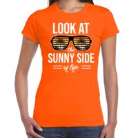 Sunny side feest t-shirt / shirt look at the sunny side of life oranje voor dames
