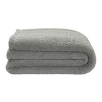 Leen Bakker - Sprei Teddy - Grijsgroen - 240x220 Cm - Polyester - Grijs#Groen