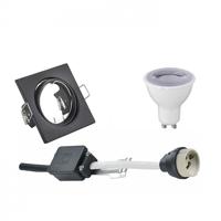 LED Inbouwspot Set GU10 Dimbaar | Mat Zwart | 6400K | Kantelbaar 6W