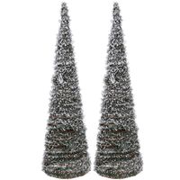 Verlichte kerstbomen/kegels - 2 stuks - 80 cm - LED - warm wit - kerstverlichting figuur - thumbnail