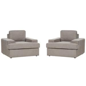 Beliani - ALLA - Fauteuil set van 2 - Taupe - Polyester