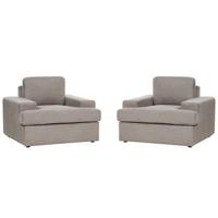 Beliani - ALLA - Fauteuil set van 2 - Taupe - Polyester - thumbnail