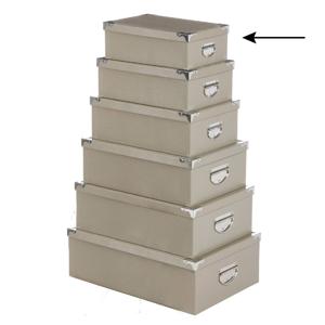 5Five Opbergdoos/box - 2x - beige - L28 x B19.5 x H11 cm - Stevig karton - Crocobox