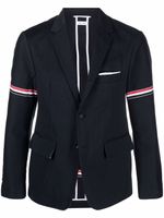 Thom Browne blazer boutonné à bandes tricolores - Bleu