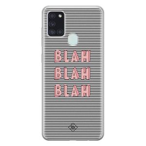 Samsung Galaxy A21s siliconen telefoonhoesje - Blah blah blah