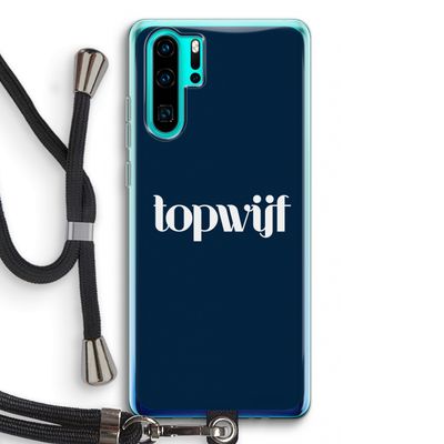 Topwijf Navy: Huawei P30 Pro Transparant Hoesje met koord