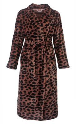 Dames badjas fleece - Bronze Panter - Warme winter badjas
