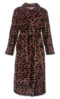 Dames badjas fleece - Bronze Panter - Warme winter badjas
