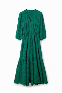 Lange jurk met textuur - GREEN - M