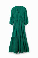 Lange jurk met textuur - GREEN - S