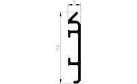 Knelprofiel alu 50mm tbv bladlood (2.5mtr)