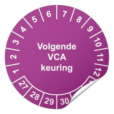 Keuringssticker Volgende VCA keuring Ø 40 mm - 600 stuks (op rol)